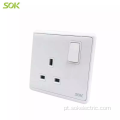 1 Gang 13A Branco BS Plug Socket verificado por CE CB tomada elétrica